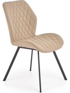 Chaise design tissu beige...