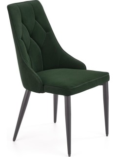 Chaise design tissu vert et...