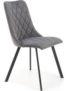 Chaise design tissu gris et...