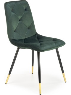 Chaise design tissu vert et...