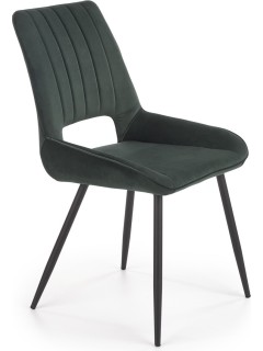 Chaise design tissu vert et...