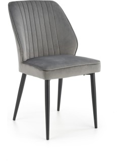 Chaise design tissu gris et...