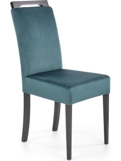 Chaise design tissu vert et...