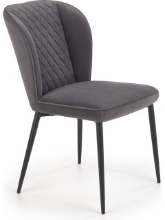 Chaise design tissu gris et...