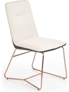 Chaise design tissu beige...