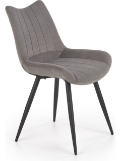 Chaise design tissu gris et...