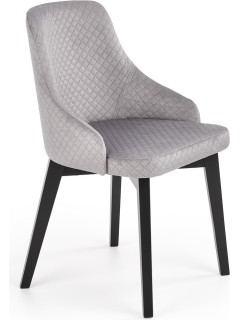 Chaise design tissu gris et...