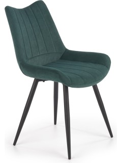 Chaise design tissu vert et...