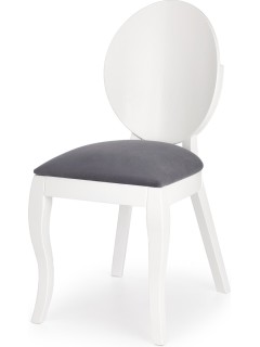 Chaise design tissu gris et...