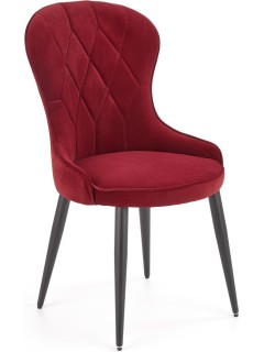 Chaise design tissu rouge...