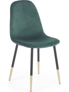 Chaise design tissu vert et...