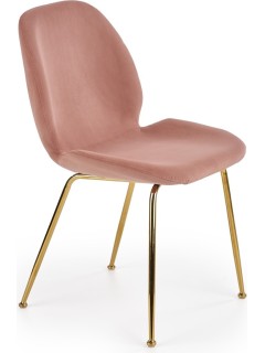 Chaise design en tissu rose...