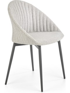 Chaise design tissu gris et...