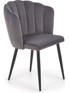 Chaise design tissu gris et...