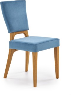 Chaise design tissu bleu et...