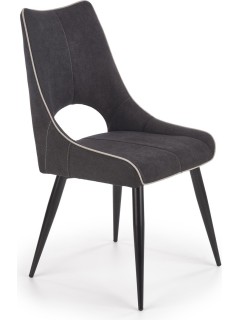 Chaise design tissu gris et...