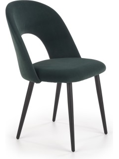 Chaise design tissu vert et...