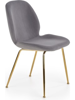 Chaise design tissu gris et...