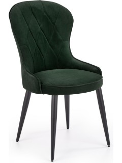 Chaise design tissu vert et...