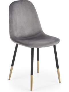 Chaise design tissu gris et...