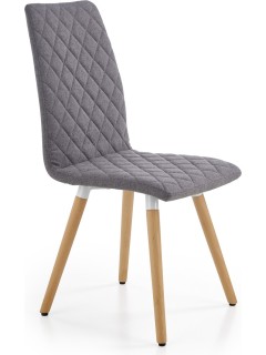 Chaise design tissu gris et...