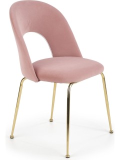 Chaise design en tissu rose...