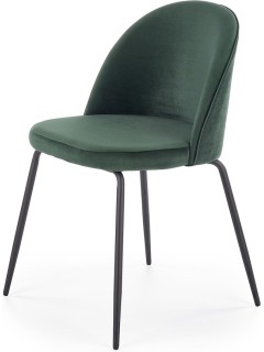 Chaise design en tissu vert...