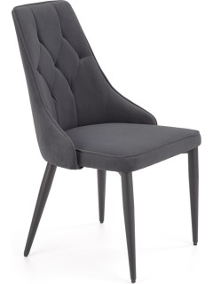 Chaise design en tissu gris...