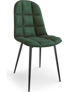 Chaise design en tissu vert...