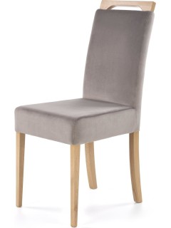 Chaise design en tissu gris...