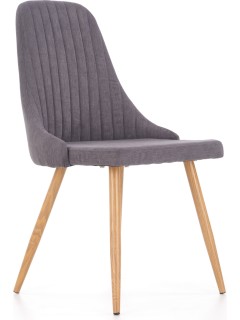 Chaise design en tissu gris...