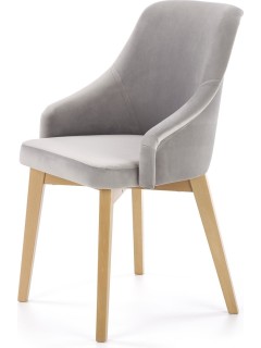 Chaise design en tissu gris...