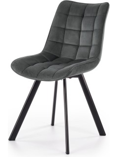 Chaise design en tissu gris...