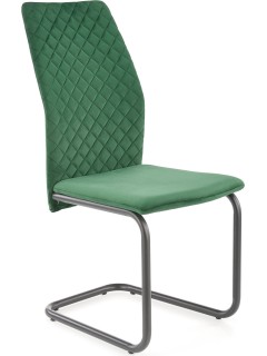 Chaise design tissu vert et...