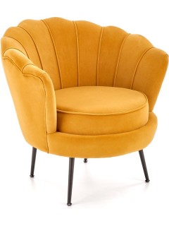 Fauteuil velours jaune...