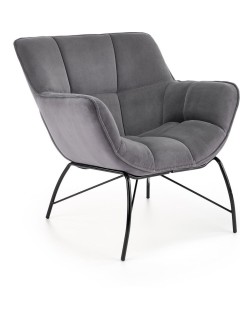 Fauteuil velours gris et...