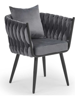 Fauteuil tissu gris et...