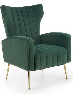 Fauteuil velours vert et...