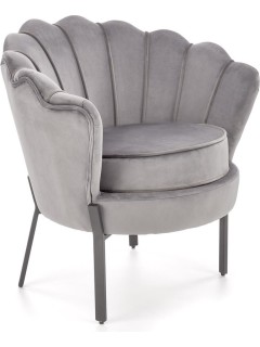 Fauteuil velours gris et...