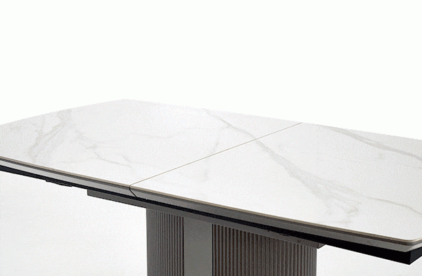 Table à manger extensible design marbre blanc gris noir L160-90 cm SANNICOLA
