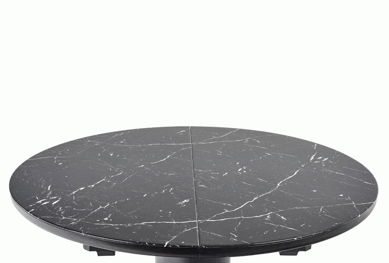Table à manger extensible design verre et noir 120[160]-120 cm URBANO
