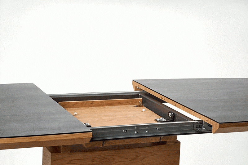 Table à manger extensible industriel chêne et noir 140[180]-80 cm SHINZŌ