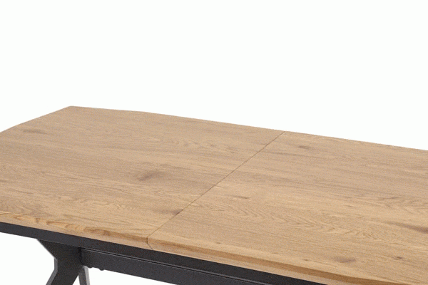 Table à manger extensible industrielle chêne et noir L140[180]-80 cm CORNELIO