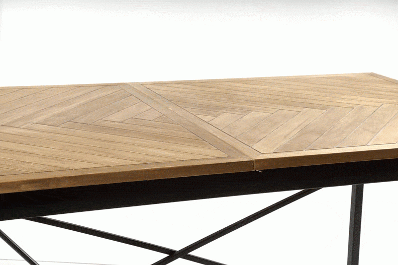 Table à manger extensible vintage chêne noir L180[240]x90 cm BOSIO