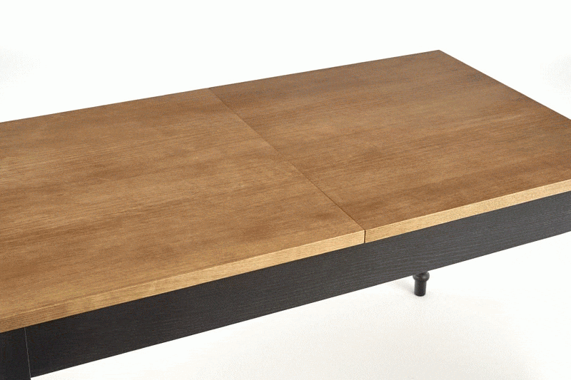 Table extensible bohème bois naturel pied noir L140-220 cm DEVALA