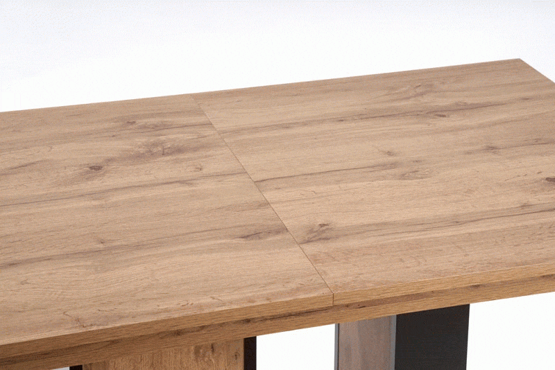Table extensible design bois pied noir en X L130-175 cm TIBERIO II